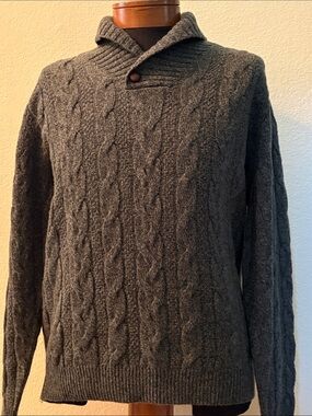 Jos. A. Bank Cable Knit Shawl Neck Sweater